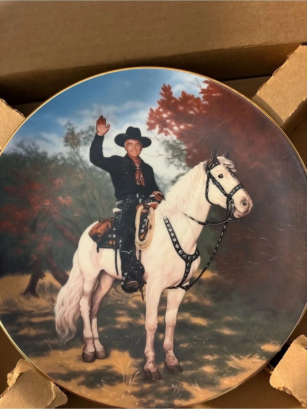 Roy Rogers and Dale collector plates, Lone Ranger and Hopalong Cassidy